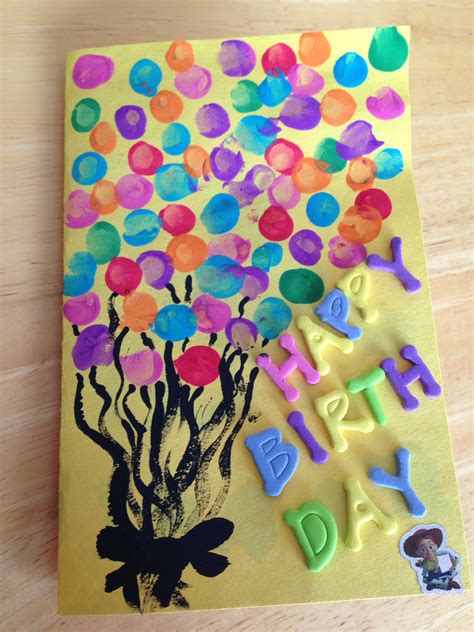 Toddler Fingerprints Birthday Card Birthday Card Craft Birthday