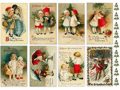 Christmas Paper Decoupage Paper Christmas Vintage Cards