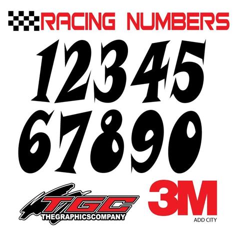 Racing Numbers Vinyl Decals Stickers Snap 3 Pack Vinyl Decals Vinyl