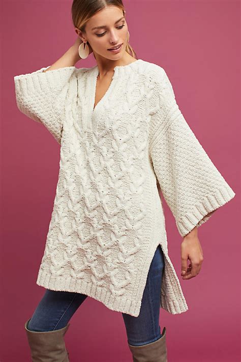 Watch this video and you will know how to hem skirt or pants that are sewn from knits fabrics. Knit Split-Neck Tunic | Anthropologie