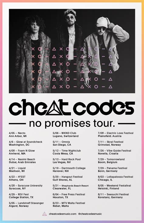 I just wanna dive in the water, with you baby, we can't see the bottom. cheat codes tour dates — Listen Here Reviews