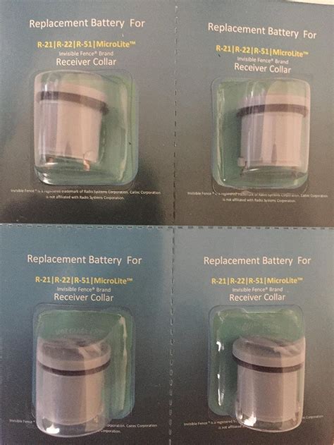 Invisible fence pet containment systems require a new battery in the dog's collar every 3 months. Invisible Fence Compatible 4 pack Batteries R21 R22 R51 By ...