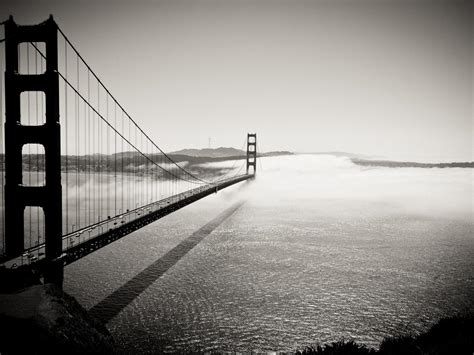 Hd Architecture Fog Bridges Golden Gate Bridge San Francisco Grayscale