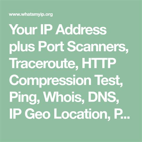 Your Ip Address Plus Port Scanners Traceroute Compression Test