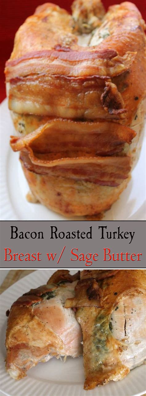 Bacon Roasted Turkey Breast With Sage Butter