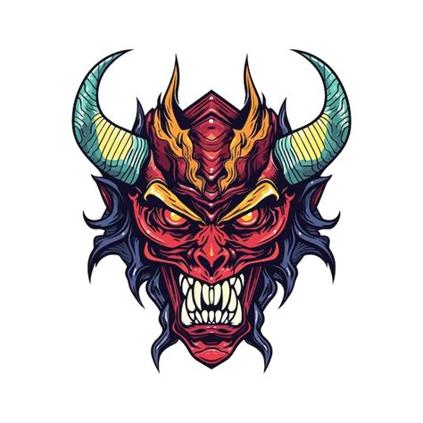 Premium Vector Angry Devil Demon Head Vector Clip Art Illustration