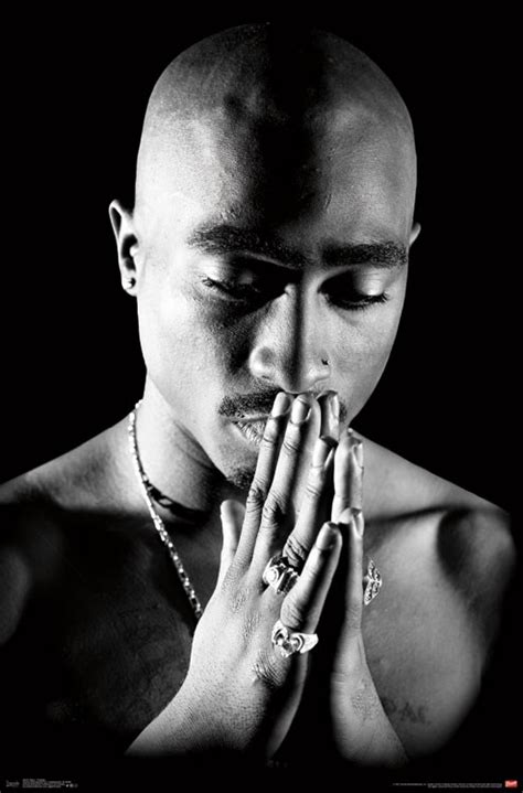 Tupac Shakur Black And White Portrait Praying 22 X 34 Inch