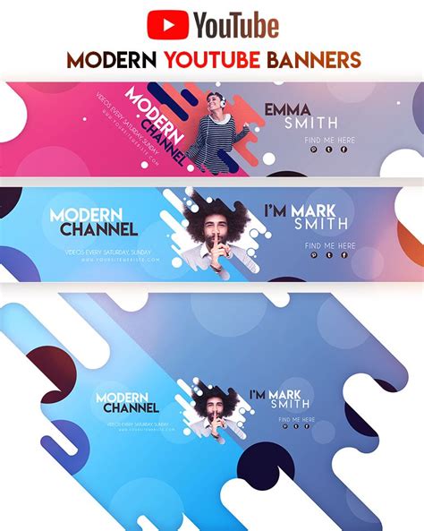 4 Creative Modern Youtube Banners Youtube Banner Design Creative