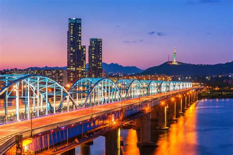 Rio Dongjak Ponte Han Em Seul Coreia Do Sul — Fotografias De Stock