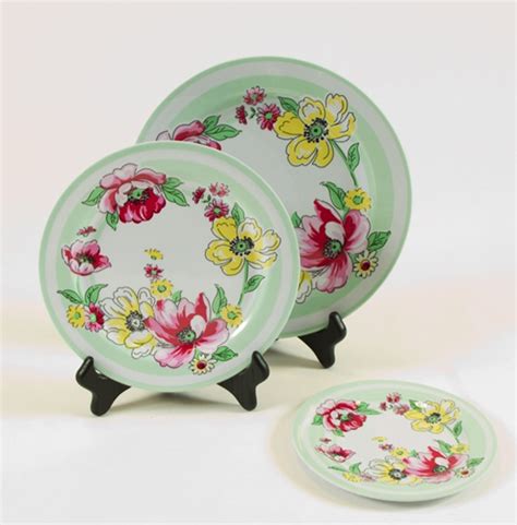 Mix with white porcelain dinnerware and serve ware to create a welcoming spring table. Floral Melamine Plates. Blue & White Floral Pattern Picnic ...