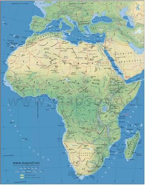 Africa Physical Map 1 Mapsof Net