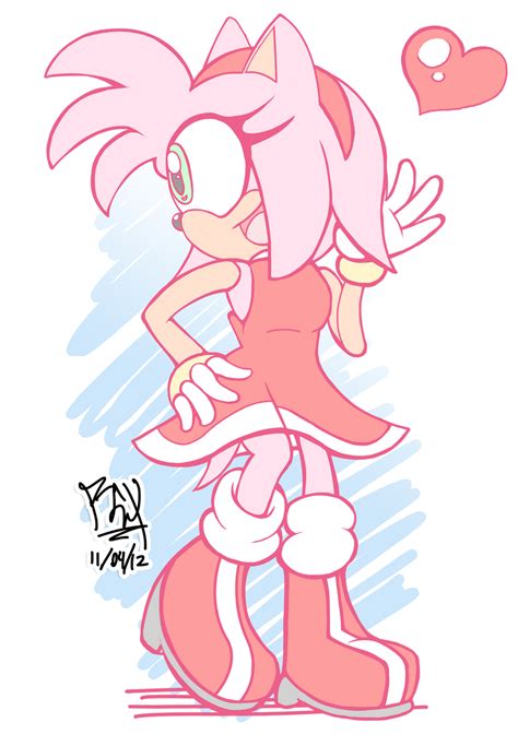Amy Rose Hey Inked Colored Version By Rgxsupersonic On Deviantart