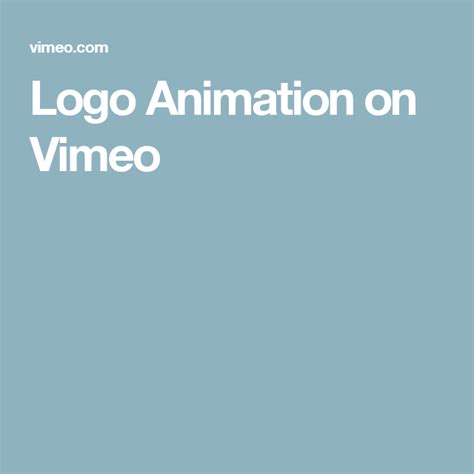 Logo Animation On Vimeo Vimeo Motion Animation Logo People