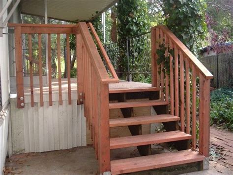 Appropriate drawings with the size of the deck, size and spacing of supportive members, stair and railing details, and a plot plan showing distance to the lot lines shall be submitted to the inspections department. Deck Handrail Code Mn | Outdoor stair railing, Stair railing kits, Outdoor stairs