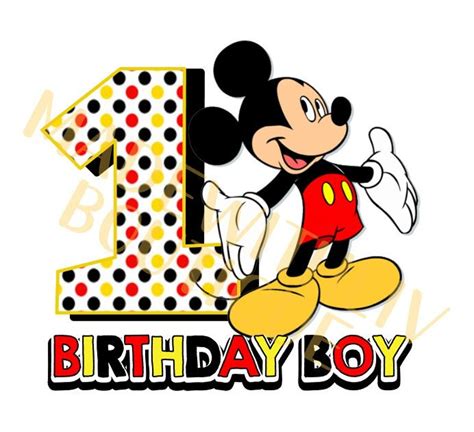 Printable Mickey 1st Birthday Digital File Png Jpeg Etsy