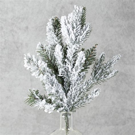 Faux Flocked Snowy Woodland Pine Pick Christmas Holiday Florals