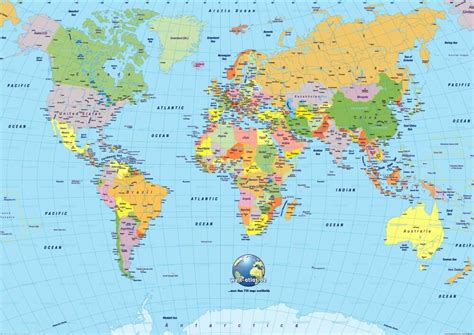 Background Effect A4 Cake Topper Icing Sheet World Map Globe