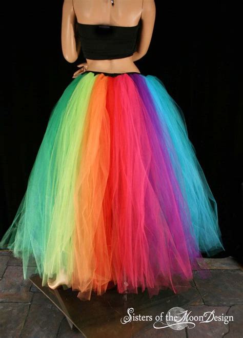 Adult Tutu Skirt Rainbow Streamer Floor Length Formal Pride Wedding