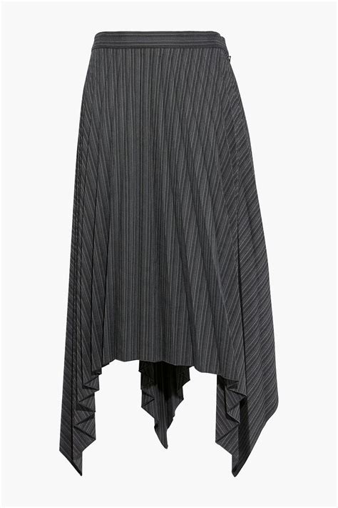 Acne Studios Ilsie Asymmetric Pleated Wool Blend Midi Skirt The Outnet