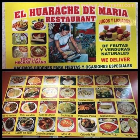 Online Menu Of El Huarache De Maria Restaurant Chicago Illinois