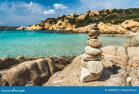 Stacked Stones On The Most Beautiful Beaches Of Sardinia Paradise