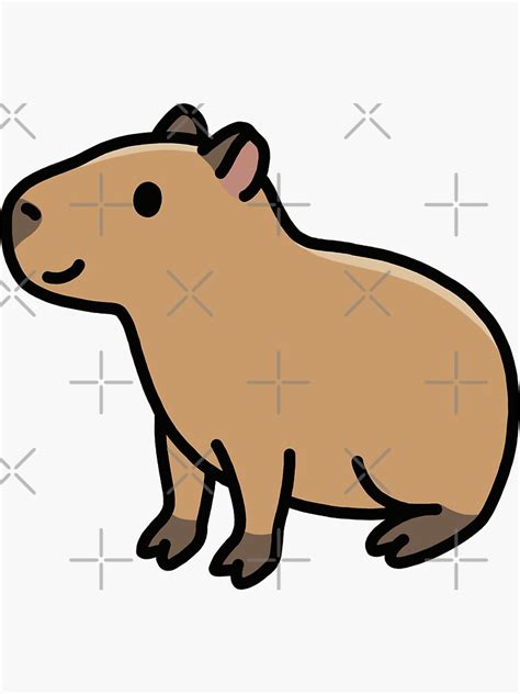 Capybara Sticker For Sale By Littlemandyart Redbubble