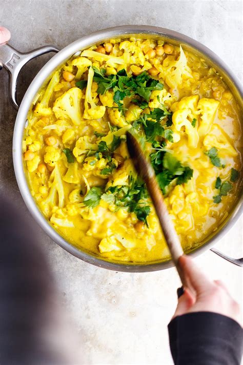 Turmeric Rich Golden Stew With Cauliflower And Chickpeas A Turmeric