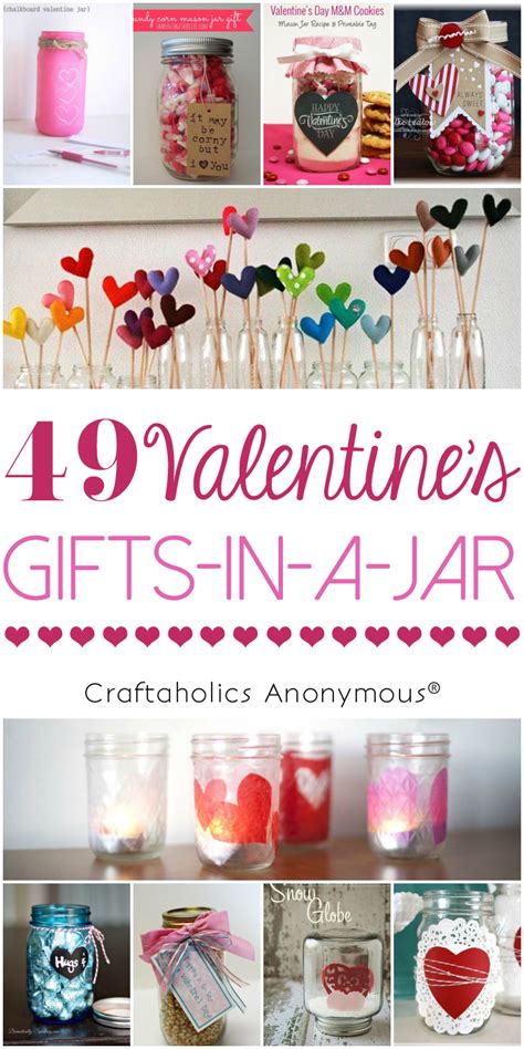 Coffee mugs, red personalized flower pots, personalized romantic glass heart clock, ice cream of the month club. Craftaholics Anonymous® | 49 Valentines Gift in a Jar Ideas