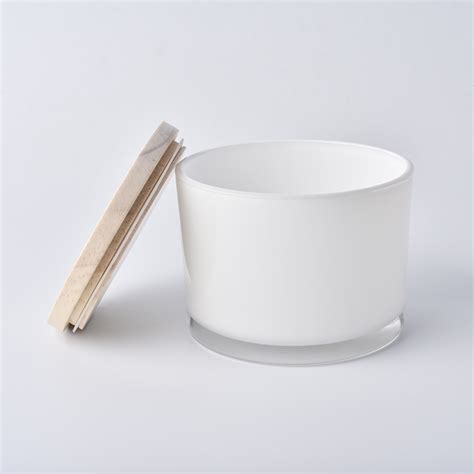Custom or standard lids for your jars. Stocked 500ml Wholesale colored white glass candle ...