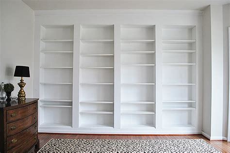 Diy Built In Wall Shelves Using Billy Bookcases Ikea Hack Built In