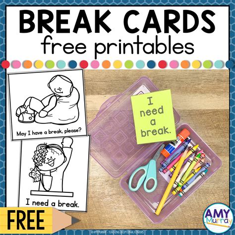 Free Break Cards Printable

