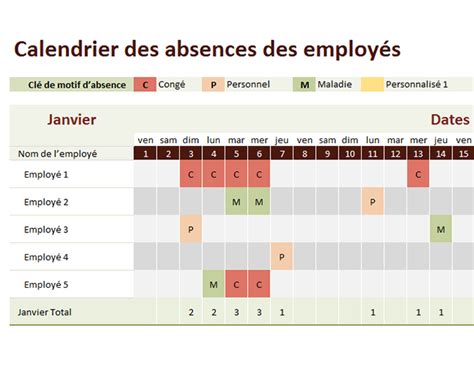 Utilisez Ce Modèle Valable Pour Toute Année Pour Suivre Les Absences Et