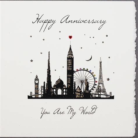 Happy Anniversary World Handmade Open Anniversary Card S48 Tilt Art
