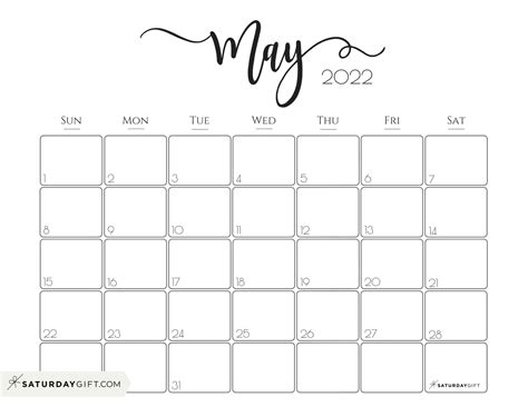 Elegant Printable Calendar 2022 By Saturdayt Readers Favorite