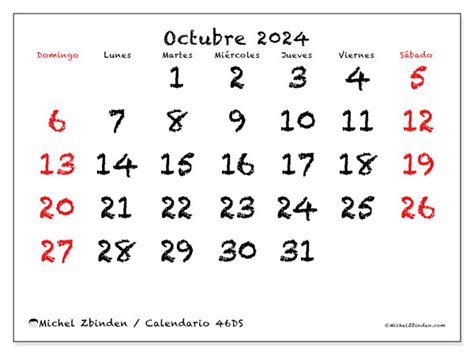 Calendario Octubre De Para Imprimir Ds Michel Zbinden Sv