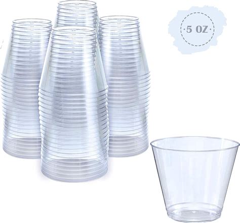 Small Clear Plastic Cups 5 Oz 200 Pack Hard Disposable Cups Plastic Wine Cups