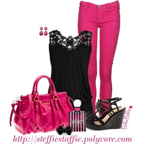 Hot Pink And Black By Steffiestaffie On Polyvore What To Wear Today