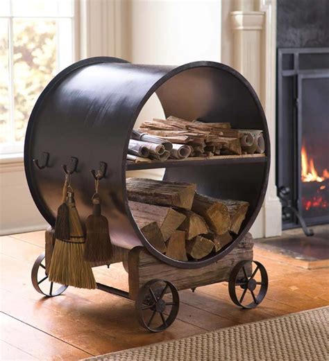 Fireplace Log Holders And Indoor Firewood Racks 30 Decorative Modern