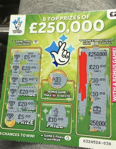 UK Scratchcard Win Winning Lotto National Lottery Lottery