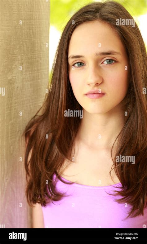 Close Up Of Beautiful Tween Girl Stock Photo Alamy