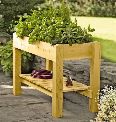 Elevated Herb Garden Table I Would Love A Set Of These Planters With