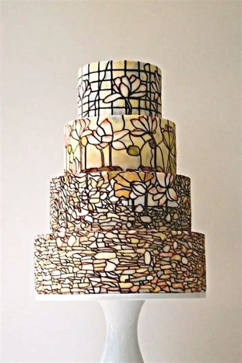 Stained Glass Cakes Glass Mosaic On Wedding Cake Maggie Austin Cake