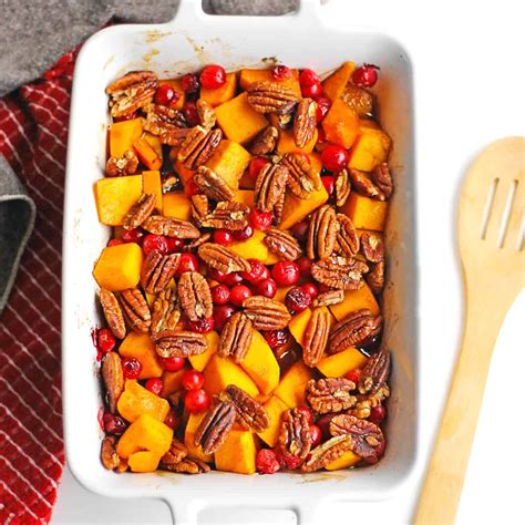 Maple roasted butternut squash with cranberries - Rhubarbarians