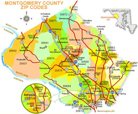 Montgomery County Zip Code Map Zip Code Map