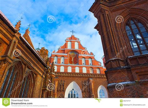Beautiful Gothic Style St Anne Church In Vilnius Stock Image Image