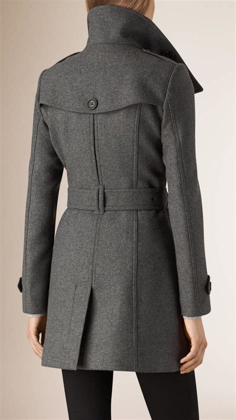 Lyst Burberry Wool And Cashmere Blend Trench Coat In Gray