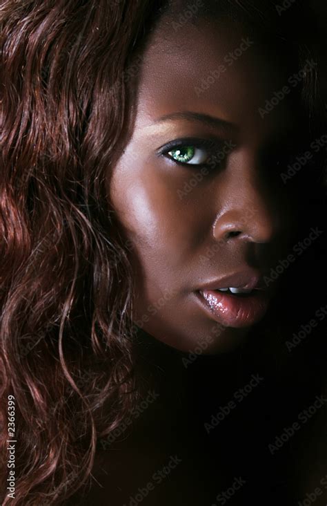 Pretty Black Woman With Green Eyes Stock Photo Adobe Stock