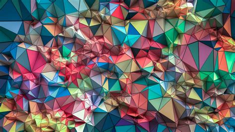 Triangles Wallpaper 4k 3d Background Colorful Shapes