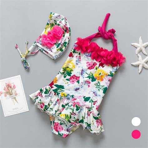 Crianças Swimwear Conjunto Biquínis Floral Bebê Menina De Uma Peça Maiô