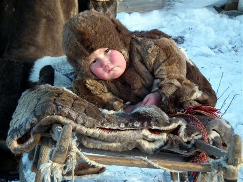 Nenets Baby On The Yamal Peninsula Arctic Siberia Photo